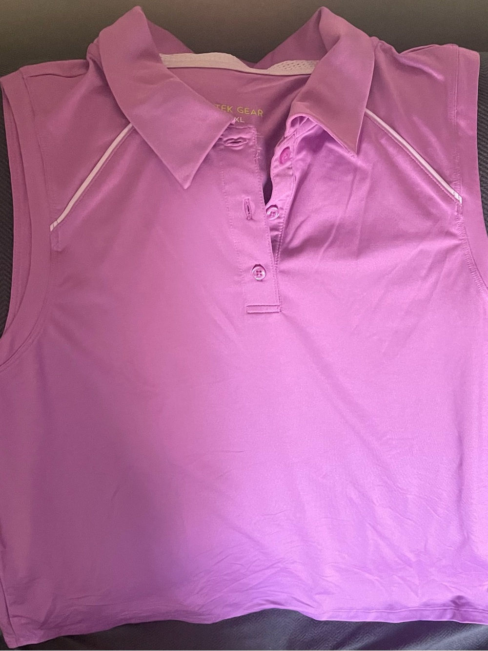 Sleeveless Polo Crop Top in Lavender Pink - Tek Gear